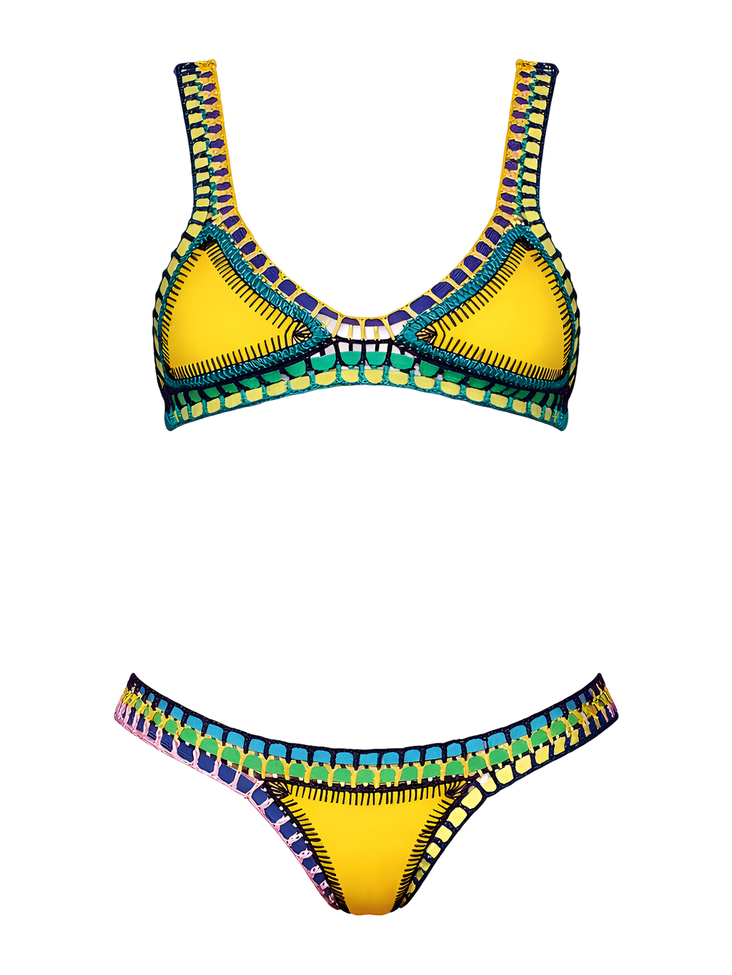 Lila-Crochet Trim Bikini
