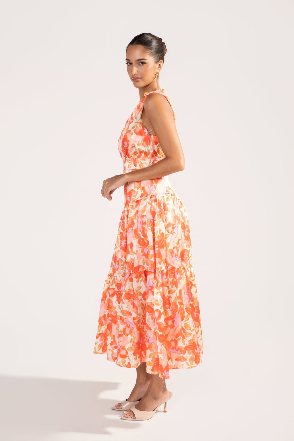 Azaria One Shoulder Floral Print Maxi Dress
