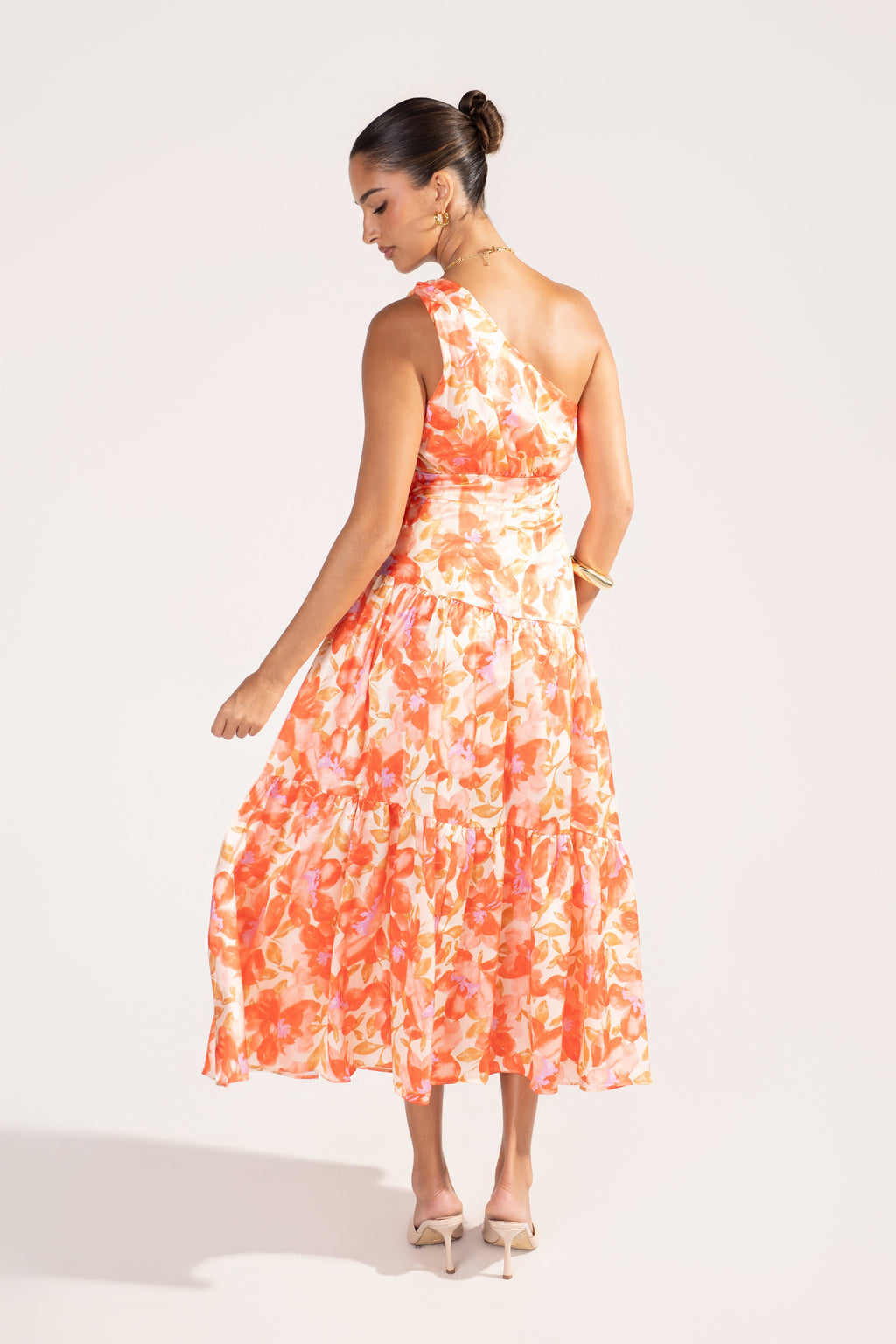 Azaria One Shoulder Floral Print Maxi Dress