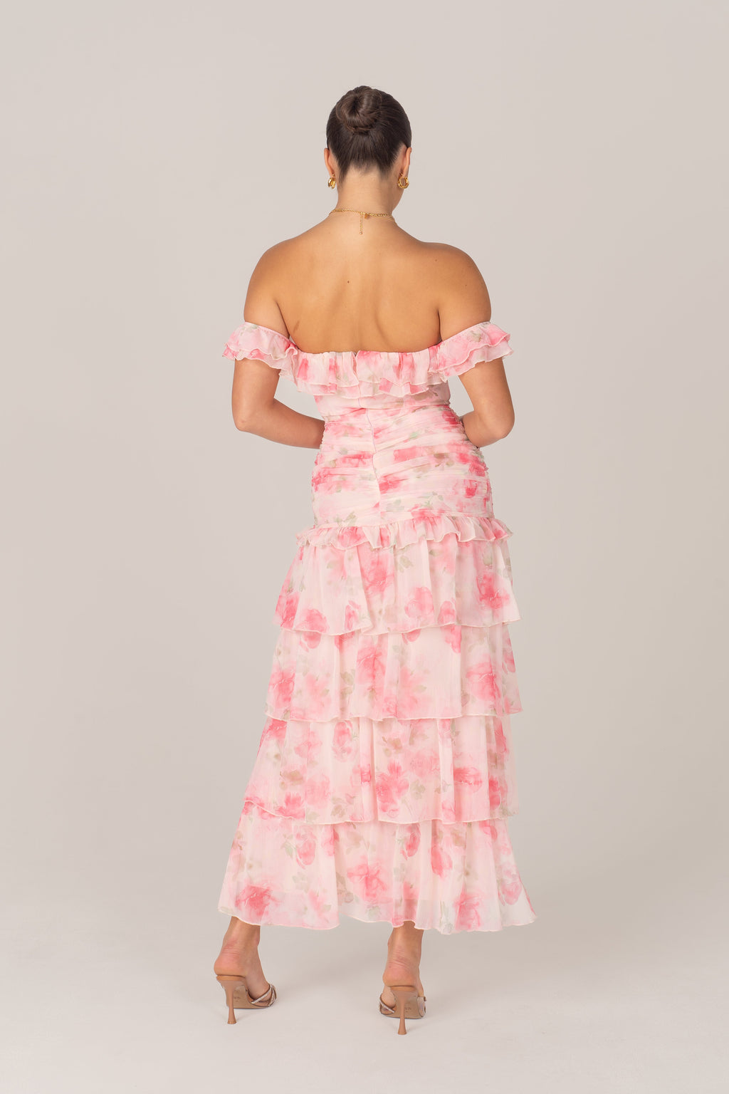 Ingrid Floral Maxi Dress with Ruffle Trims