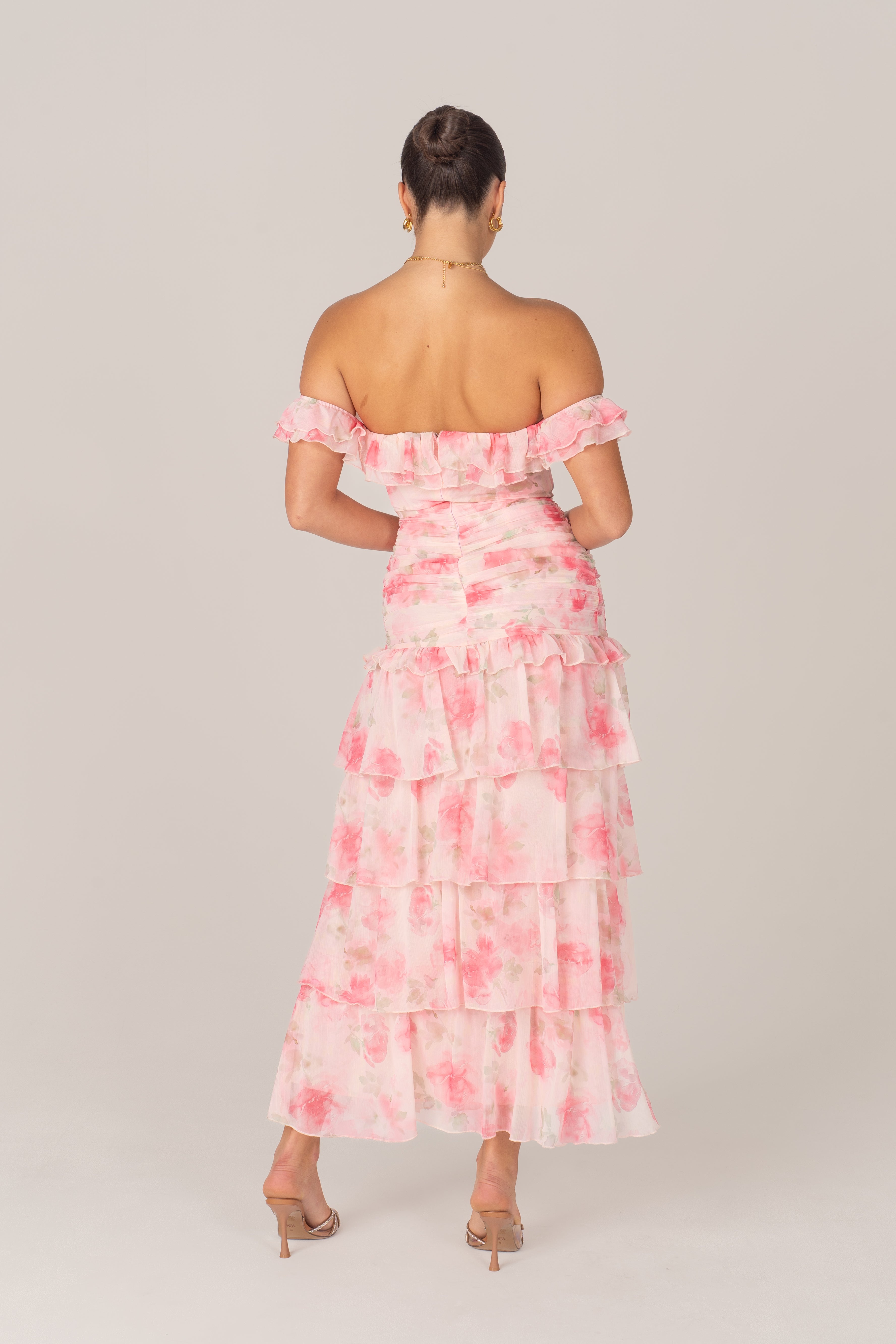 Ingrid Floral Maxi Dress with Ruffle Trims