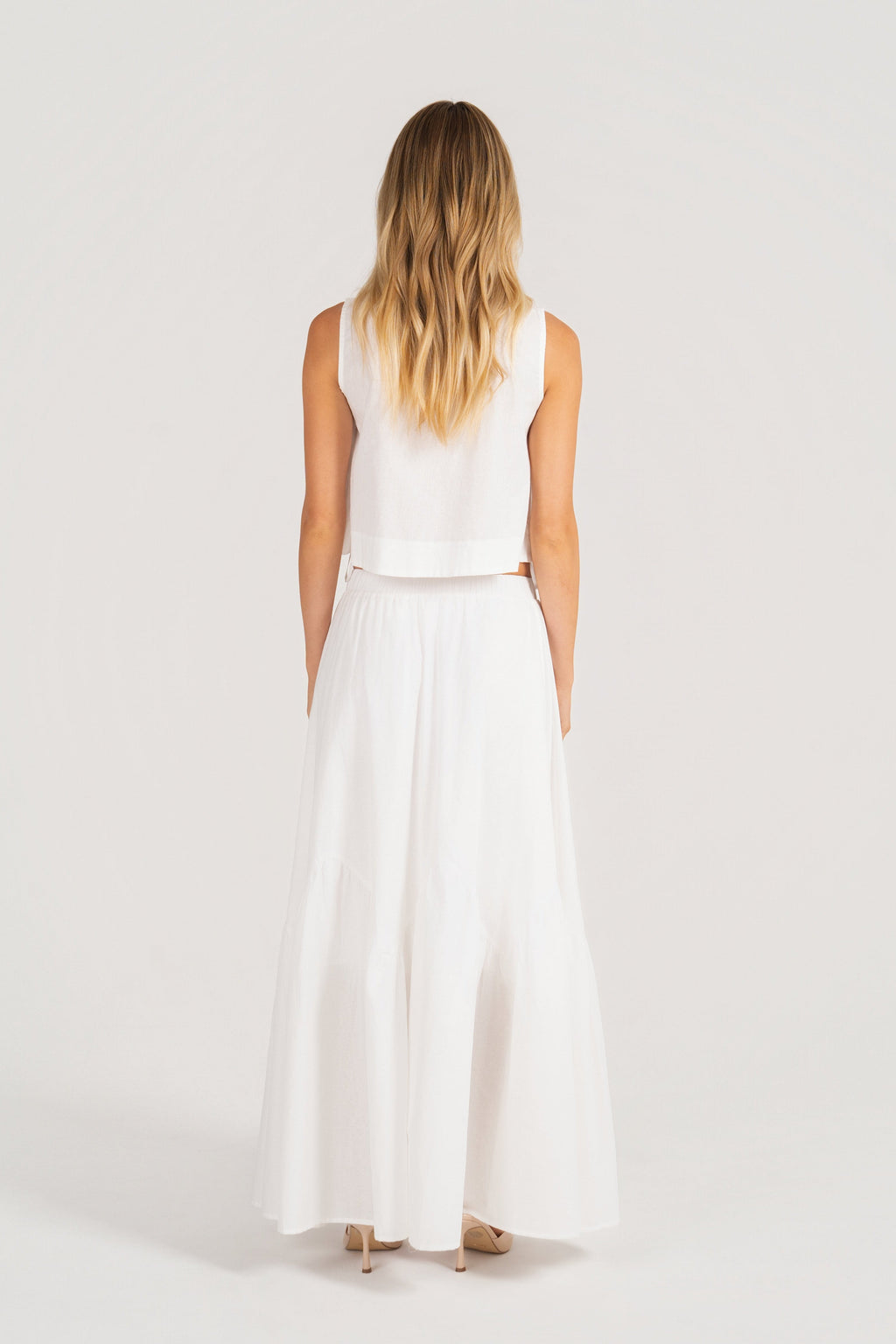 Jayla Two Piece Set - Sleeveless Tie Top & Maxi Skirt