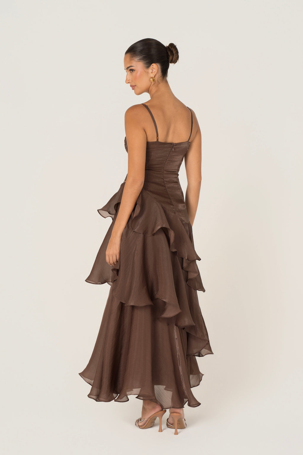 Johanna Shimmering Ruffle Maxi Dress
