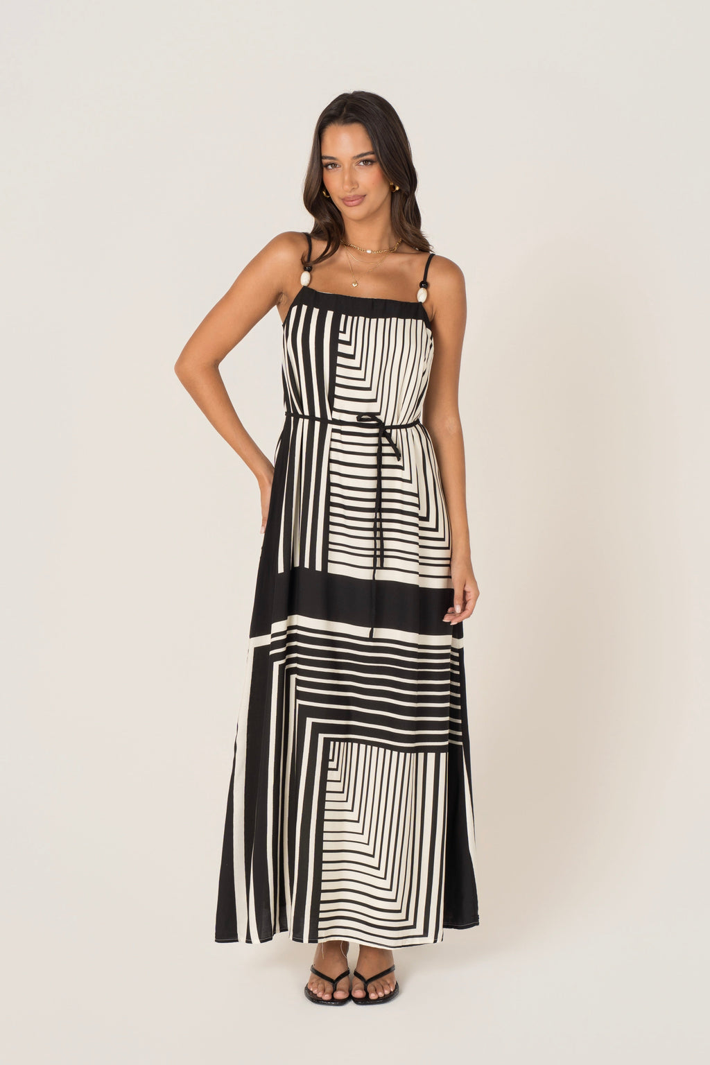Layana Black & White Geometric Maxi