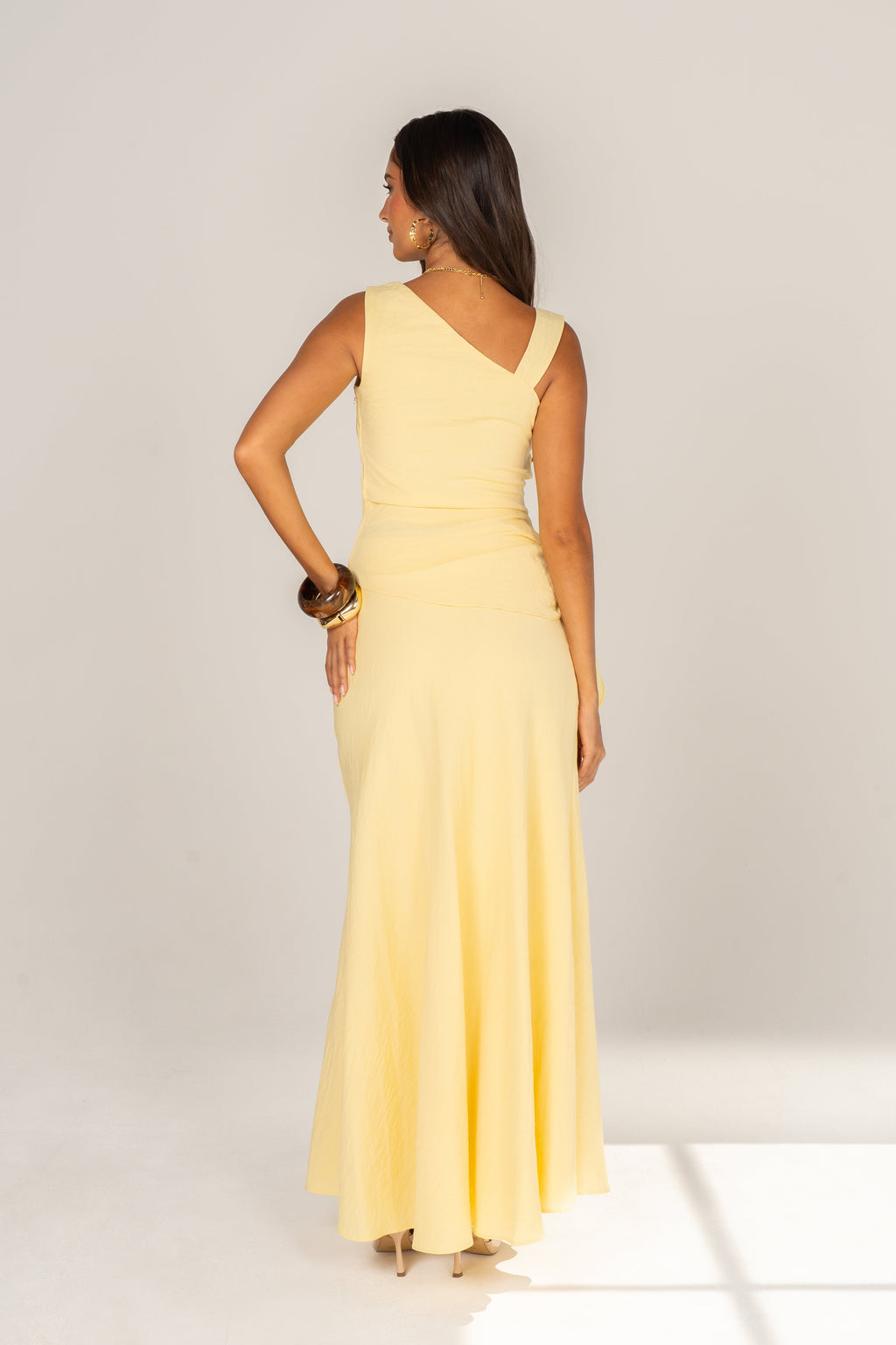 Thea Asymmetrical Draped Top & Maxi Skirt Set