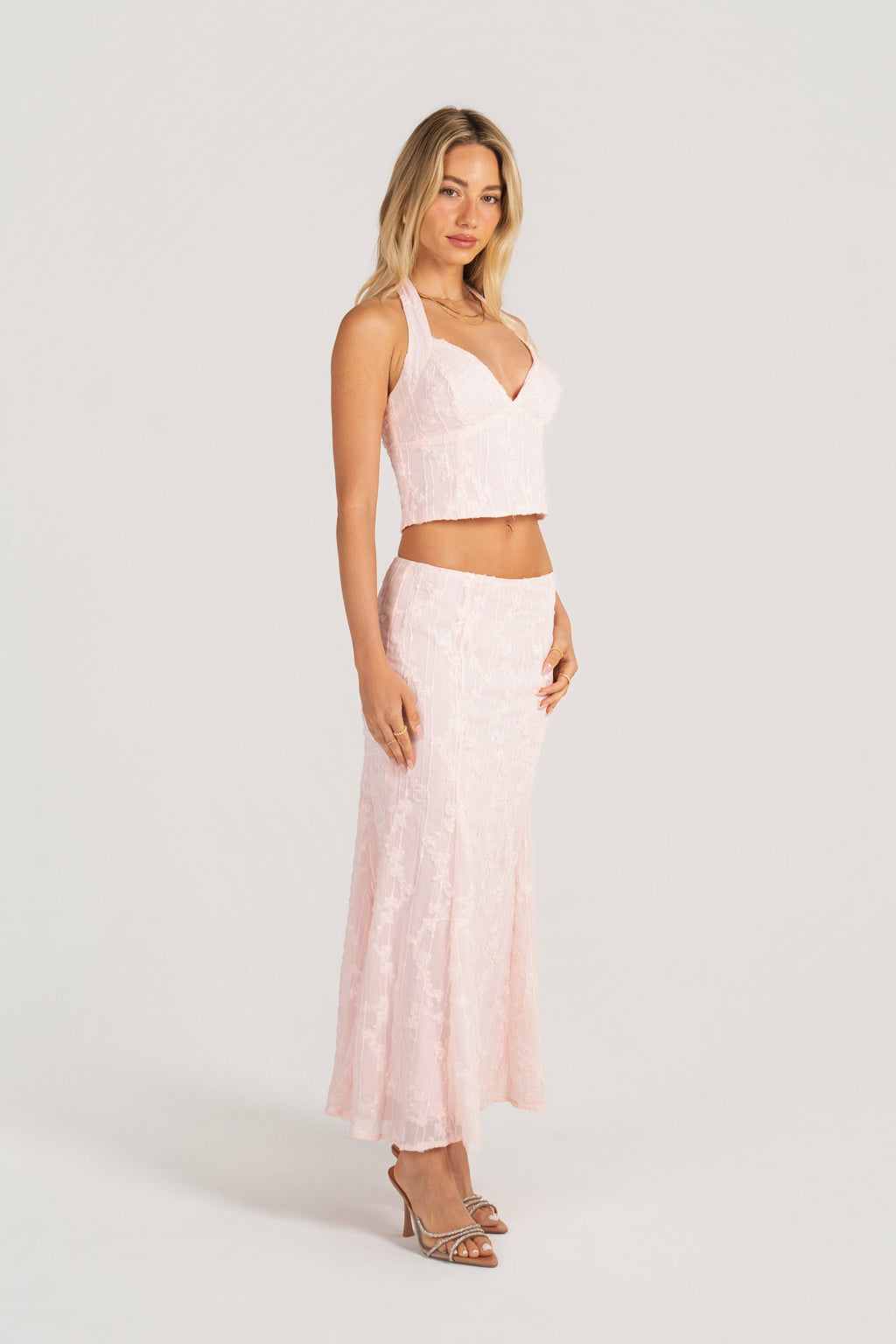 Verity Halter Neck & Midi Skirt Two Piece Set